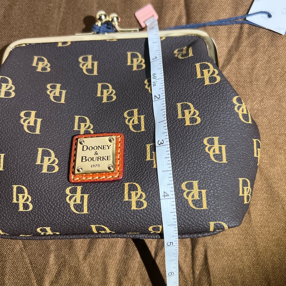 Dooney & Burke dark brown kiss lock coin purse and wallet w/gold accents / NWT - Picture 6 of 6